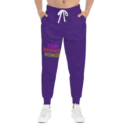 Athletic Joggers: Lost Remember Honor Purple