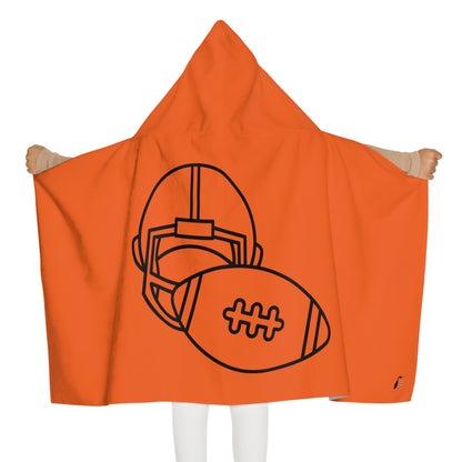 Youth Hooded Towel: Football Orange