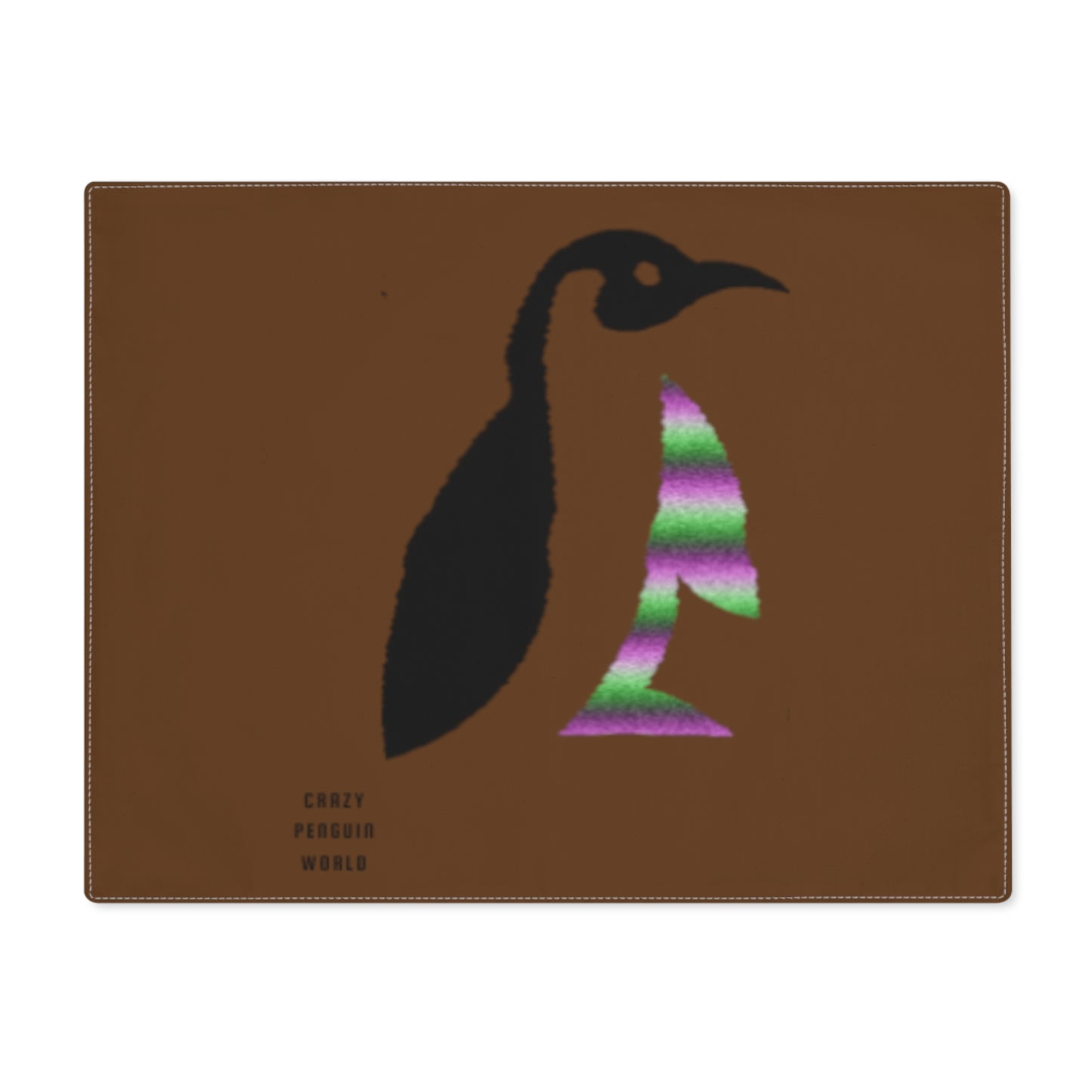 Placemat, 1pc: Crazy Penguin World Logo Brown