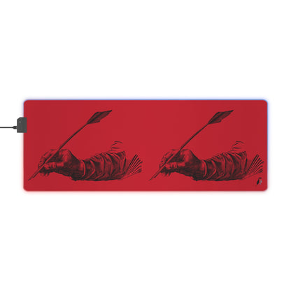 LED Gaming Mouse Pad: Writing Dark Red