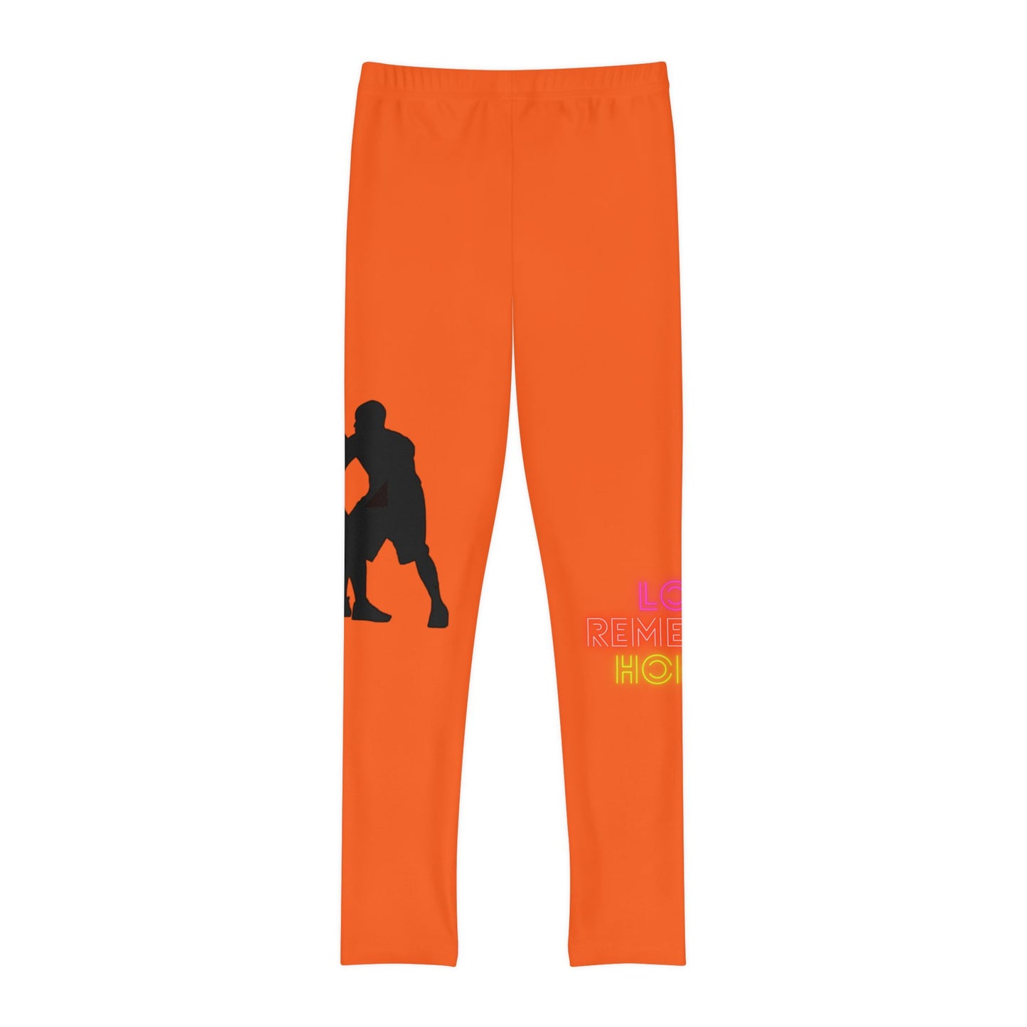 Youth Full-Length Leggings: Basketball Orange