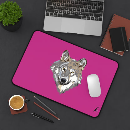 Desk Mat: Wolves Pink