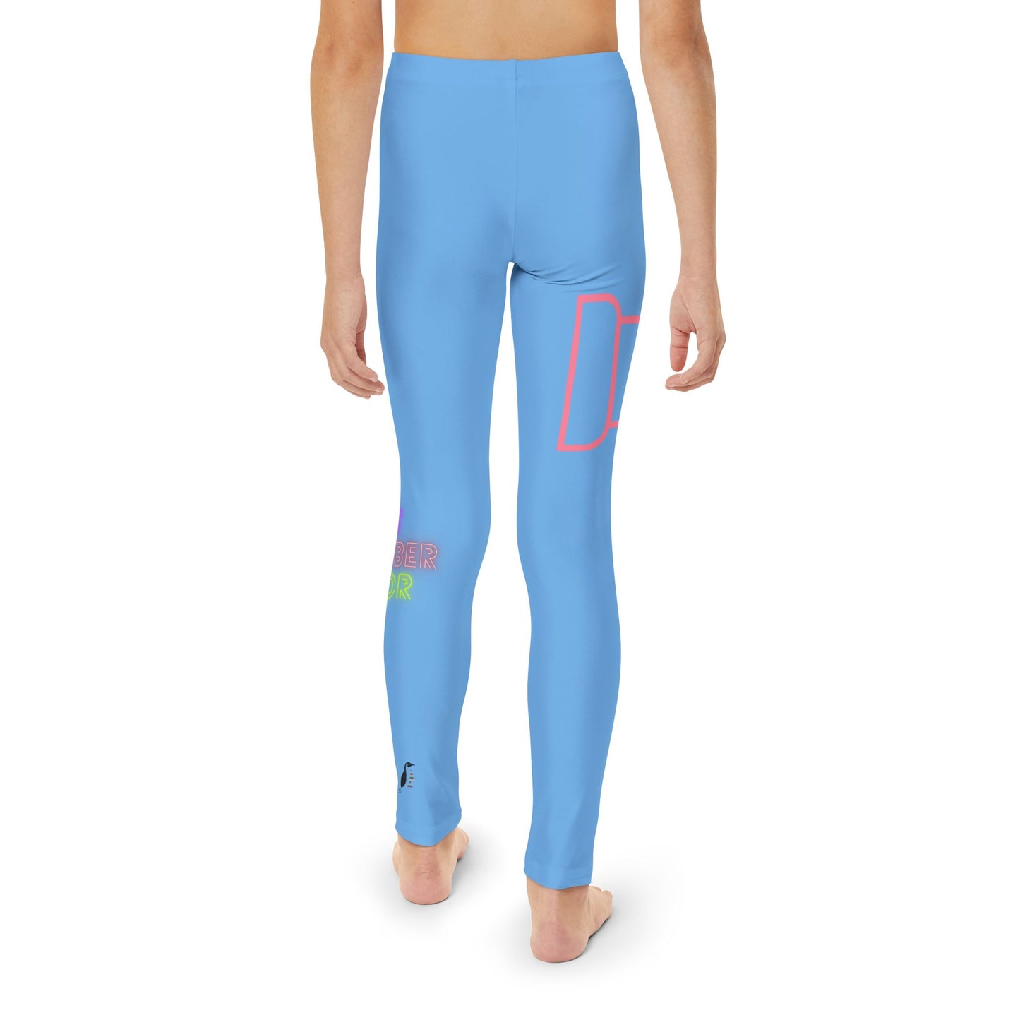 Youth Full-Length Leggings: Fight Cancer Lite Blue