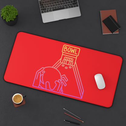 Desk Mat: Bowling Red