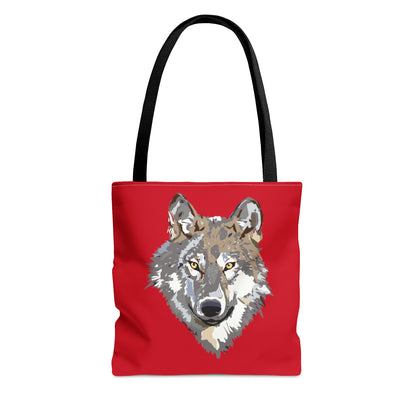 Tote Bag: Wolves Dark Red