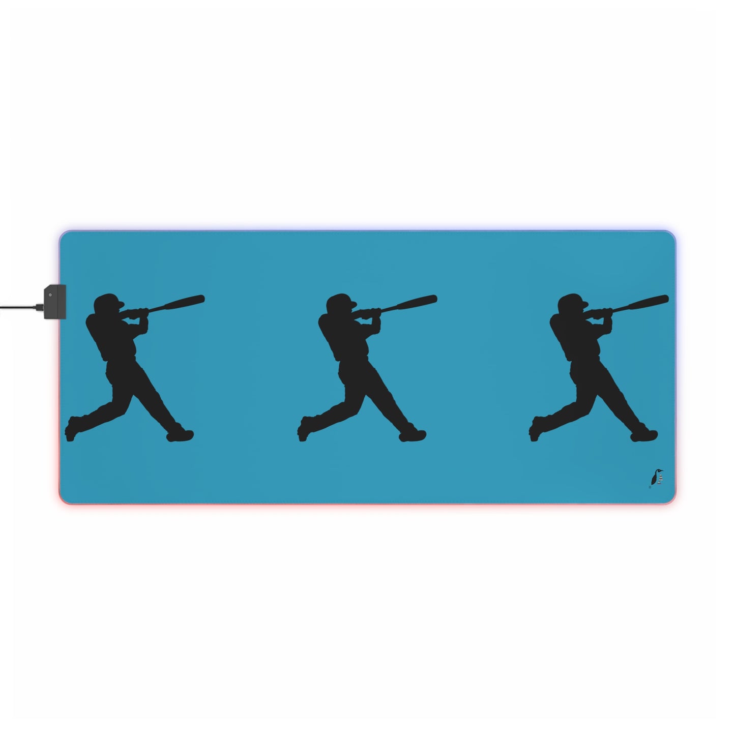 LED Gaming Mouse Pad: Baseball Turquoise