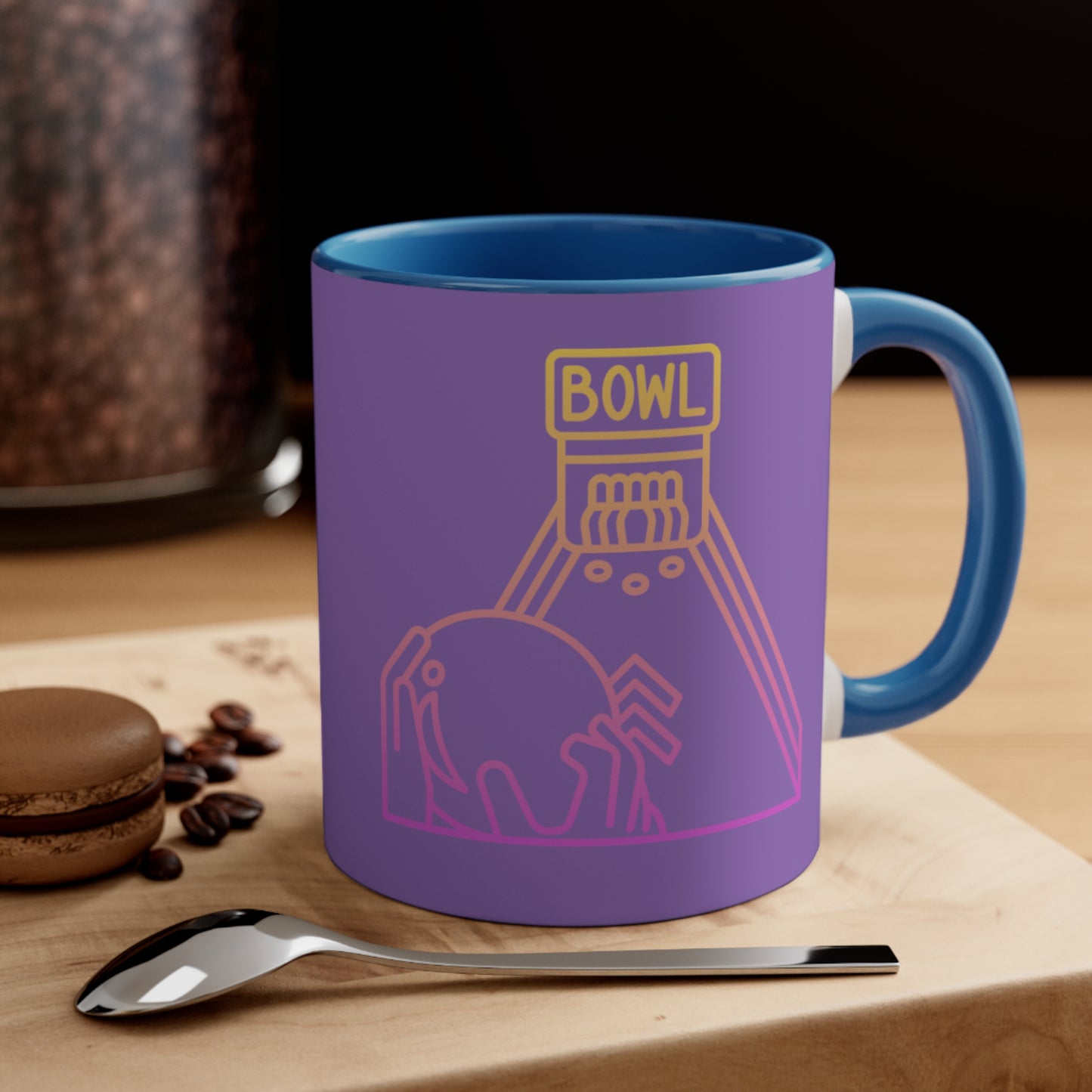 Accent Coffee Mug, 11oz: Bowling Lite Purple