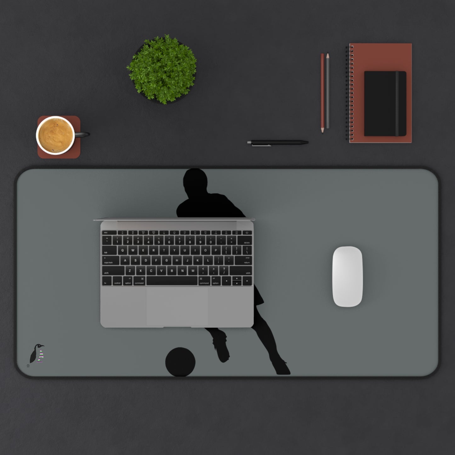 Desk Mat: Soccer Dark Grey