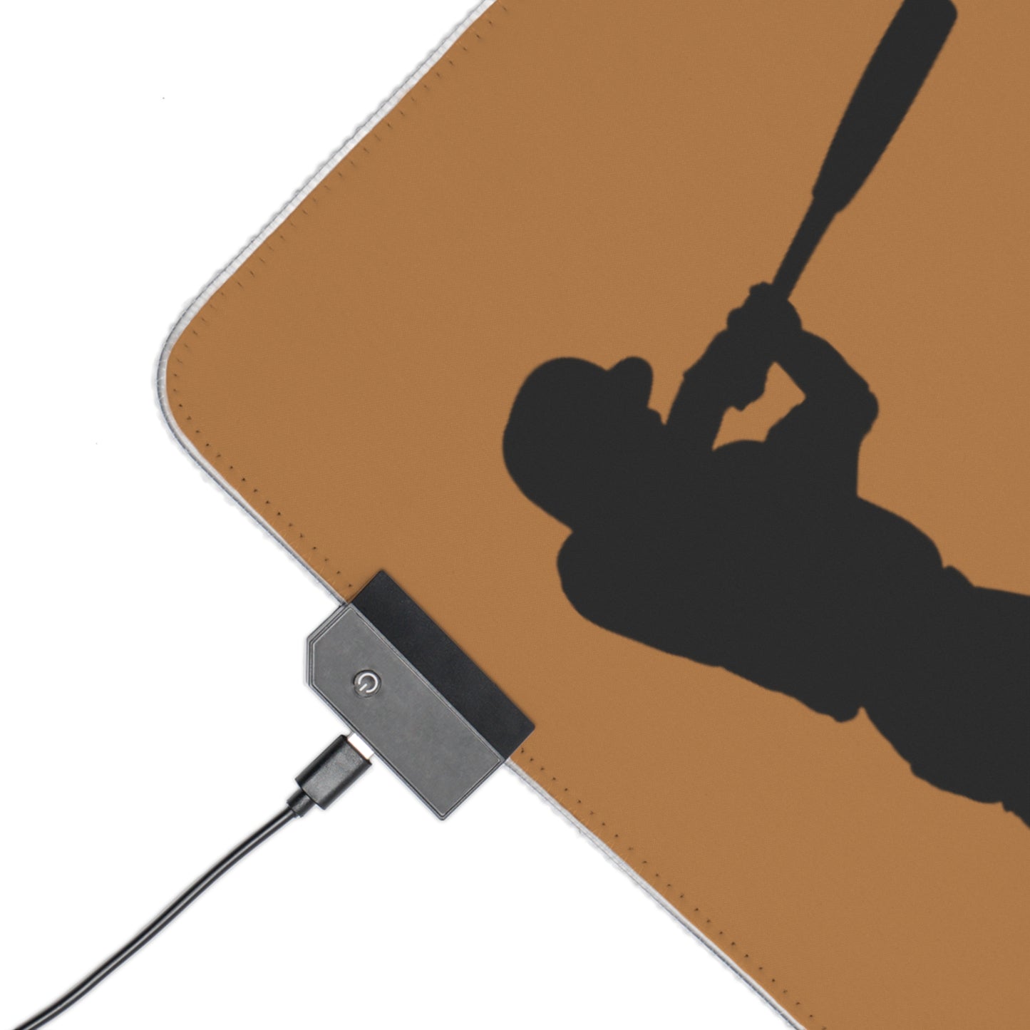 LED Gaming Mouse Pad: Baseball Lite Brown