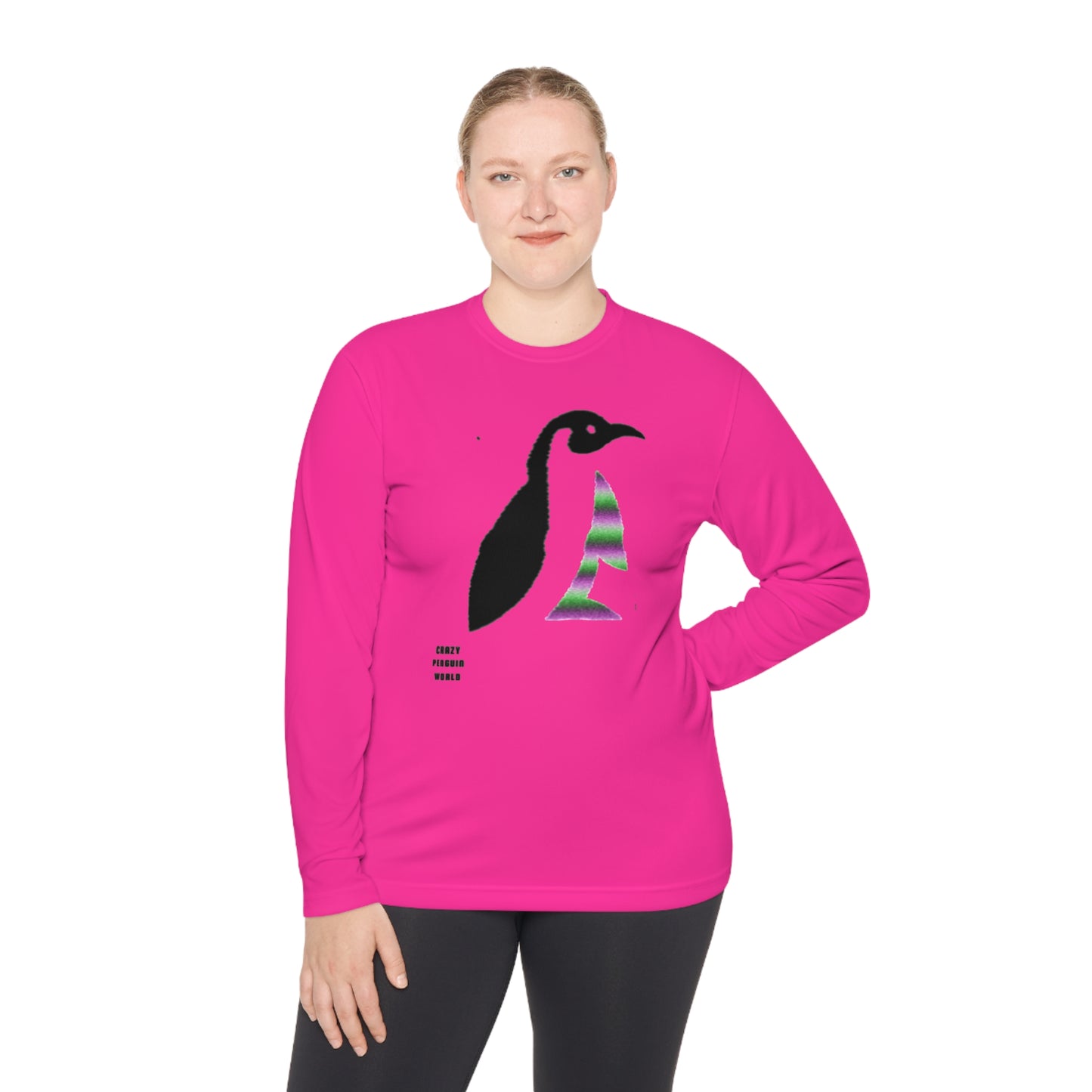 Lightweight Long Sleeve Tee: Crazy Penguin World Logo #2