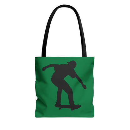 Tote Bag: Skateboarding Dark Green