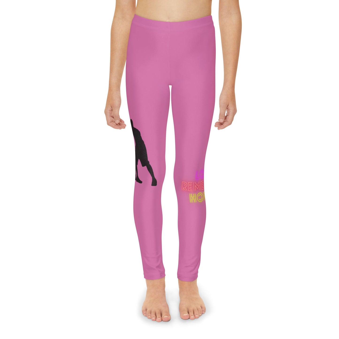 Youth Full-Length Leggings: Basketball Lite Pink