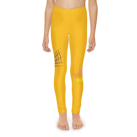Youth Full-Length Leggings: Volleyball Yellow