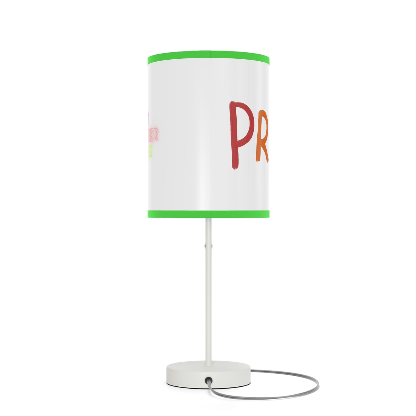 Lamp on a Stand, US|CA plug: LGBTQ Pride White 