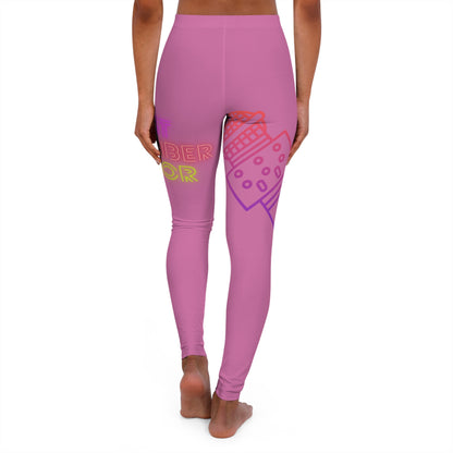 Women's Spandex Leggings: Music Lite Pink