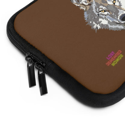 Laptop Sleeve: Wolves Brown