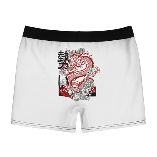 Men's Boxer Briefs: Dragons White