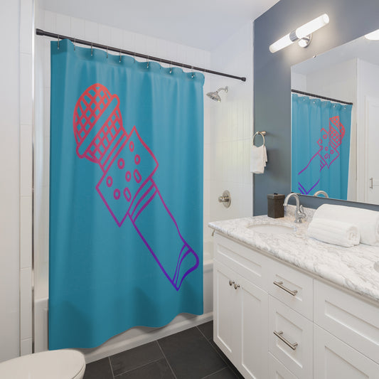 Shower Curtains: #1 Music Turquoise