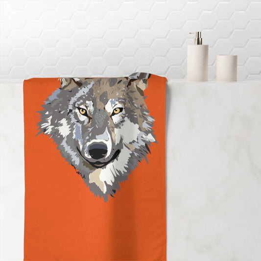 Mink-Cotton Towel: Wolves Orange