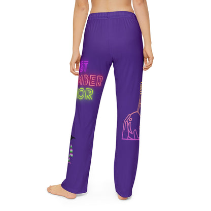 Kids Pajama Pants: Bowling Purple