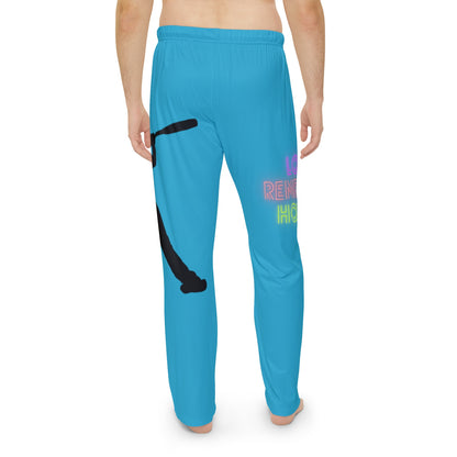 Men's Pajama Pants: Baseball Turquoise