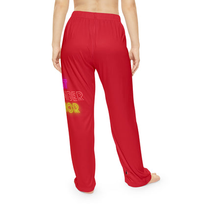 Women's Pajama Pants: Lost Remember Honor Dark Red