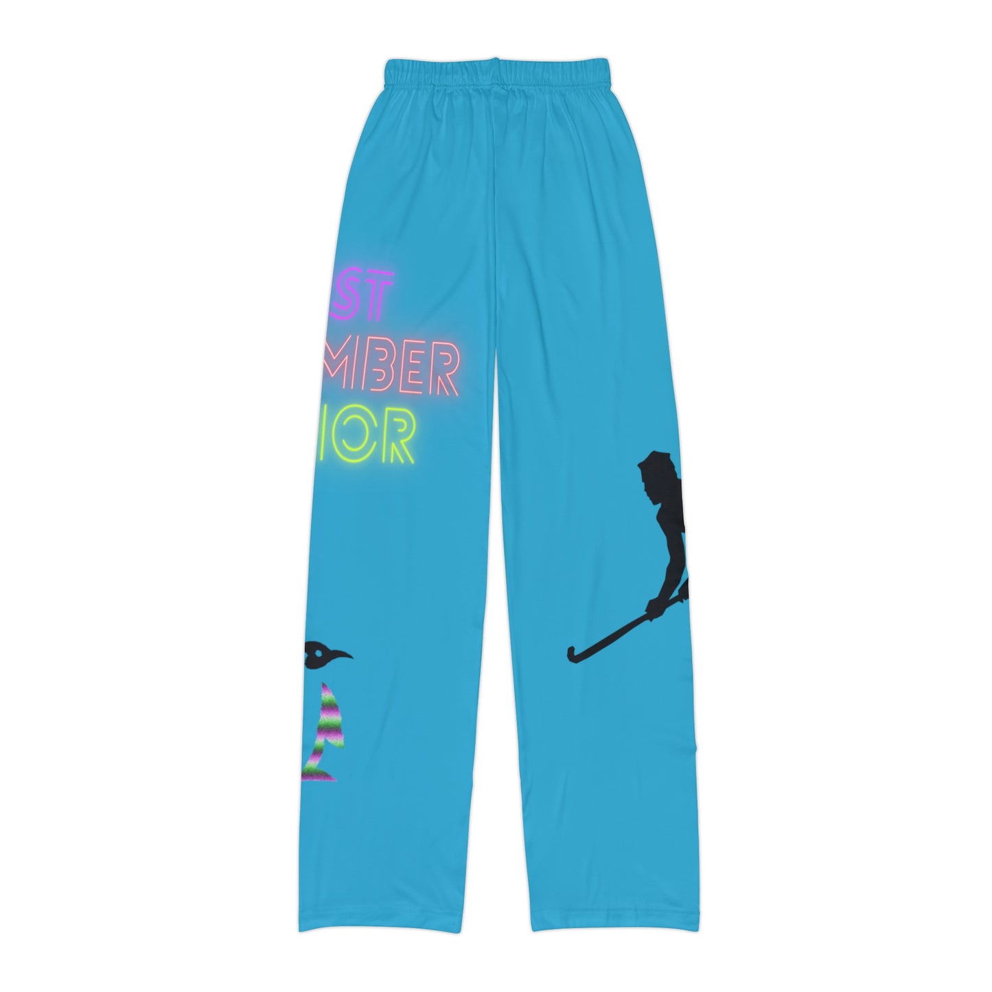 Kids Pajama Pants: Hockey Turquoise