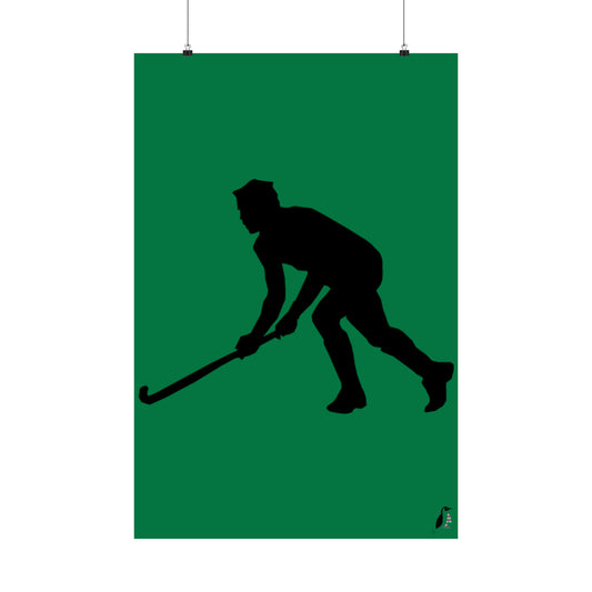 Premium Matte Vertical Posters: Hockey Dark Green