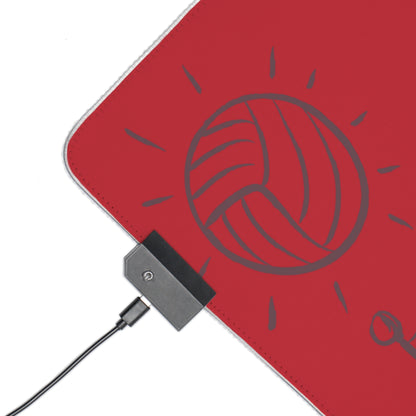 LED Gaming Mouse Pad: Volleyball Dark Red