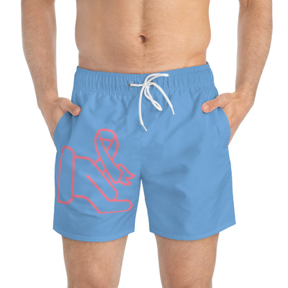 Swim Trunks: Fight Cancer Lite Blue