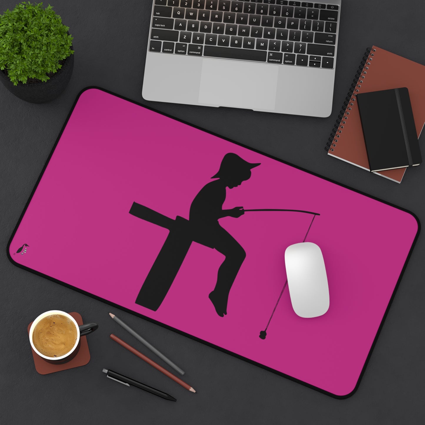 Desk Mat: Fishing Pink