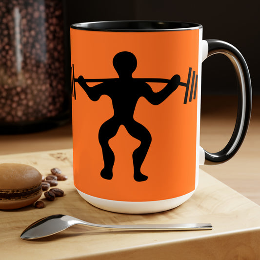 Two-Tone Coffee Mugs, 15oz: Weightlifting Crusta