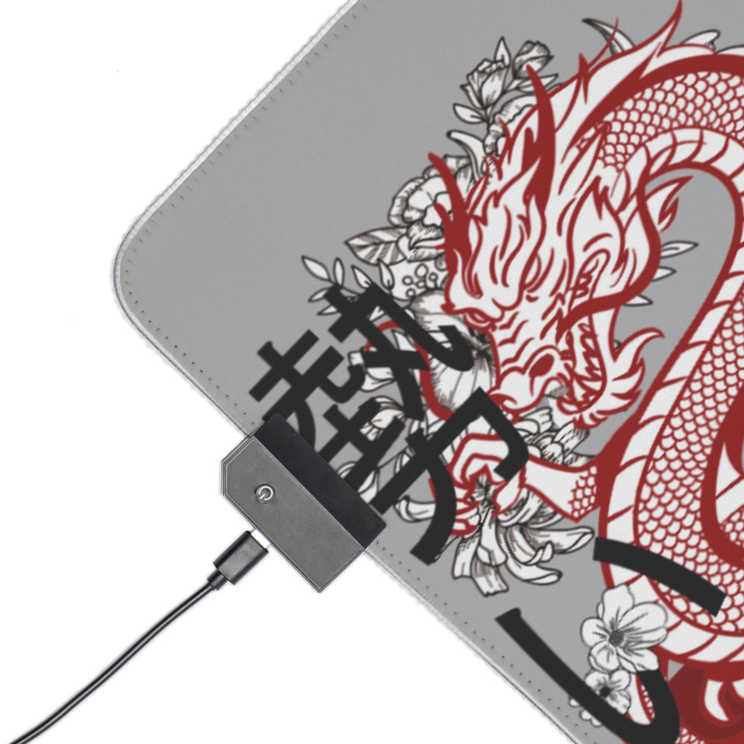 LED Gaming Mouse Pad: Dragons Lite Grey