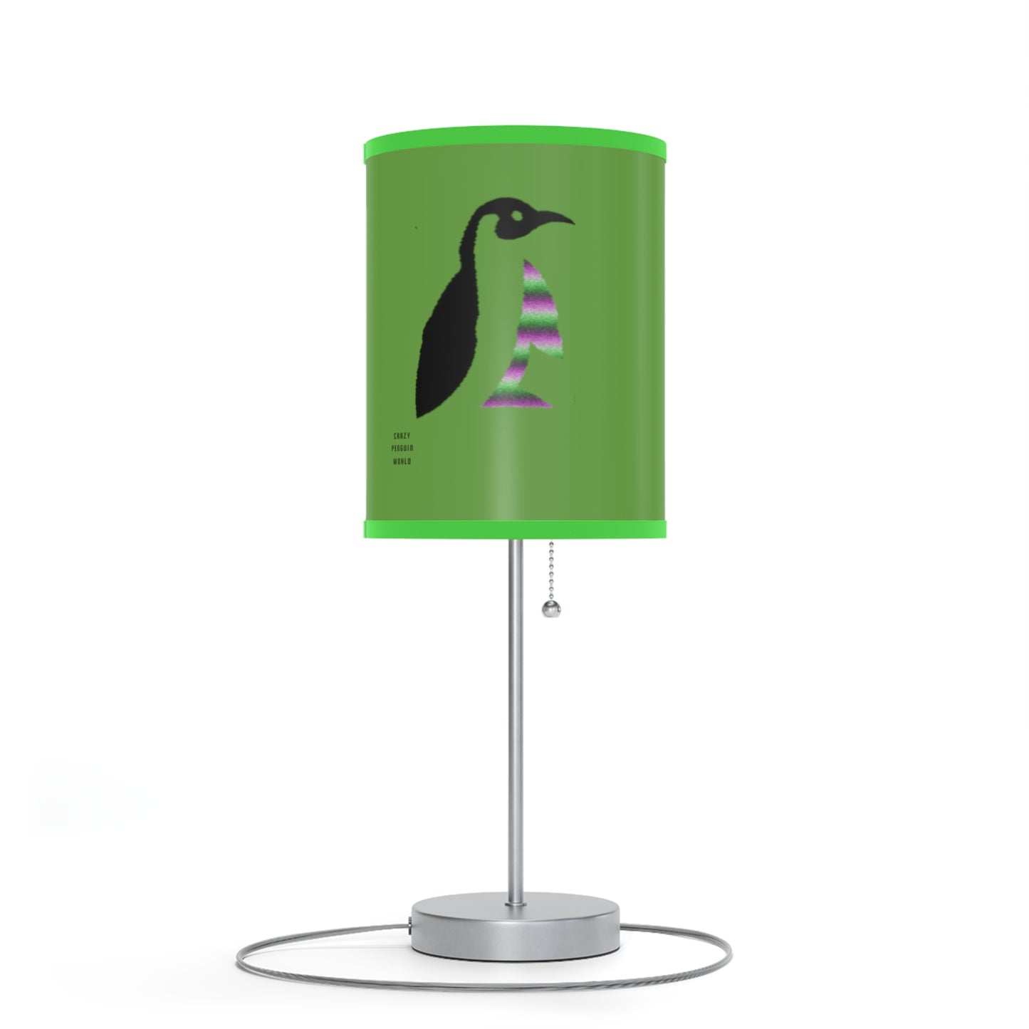 Lamp on a Stand, US|CA plug: Crazy Penguin World Logo Green