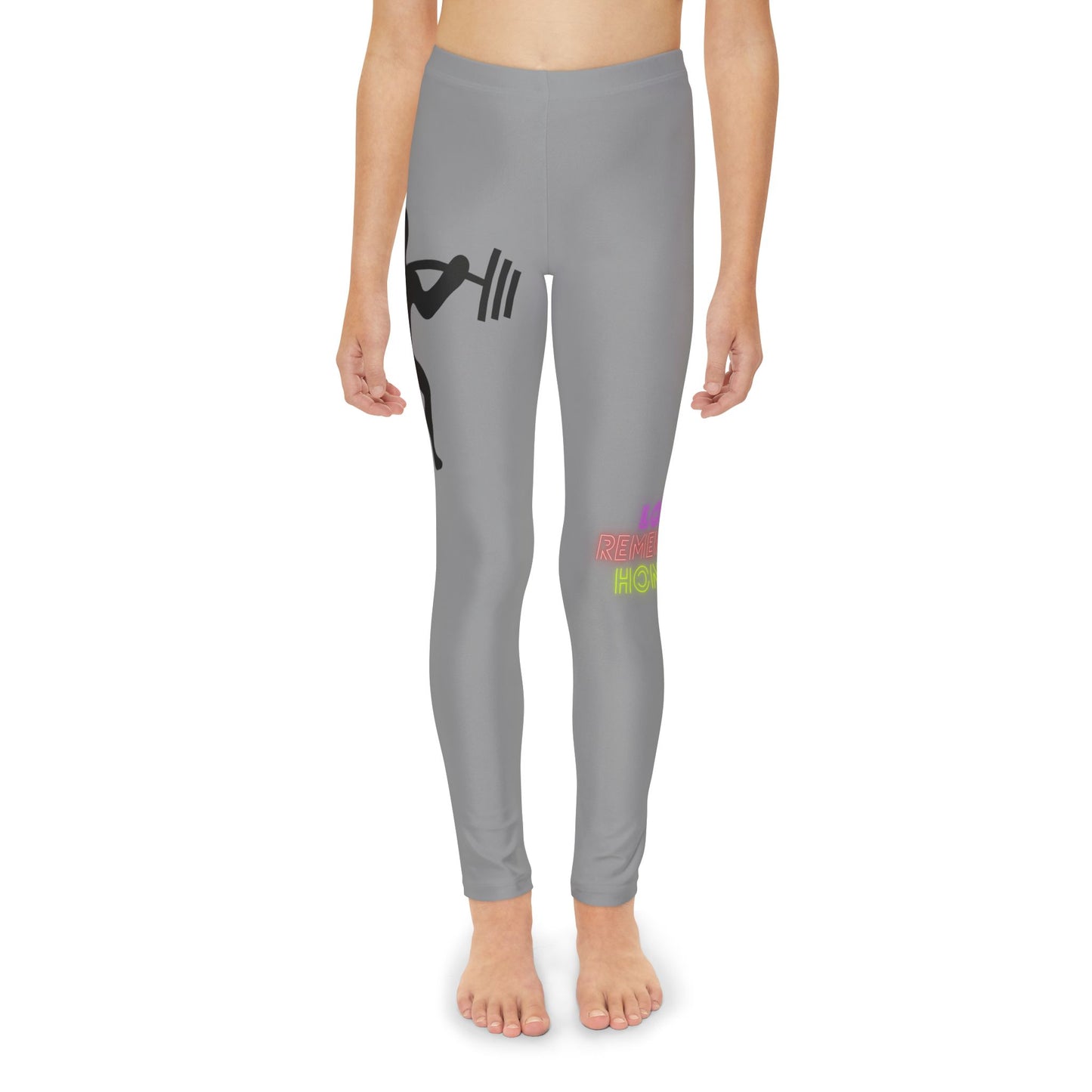 Youth Full-Length Leggings: Weightlifting Grey