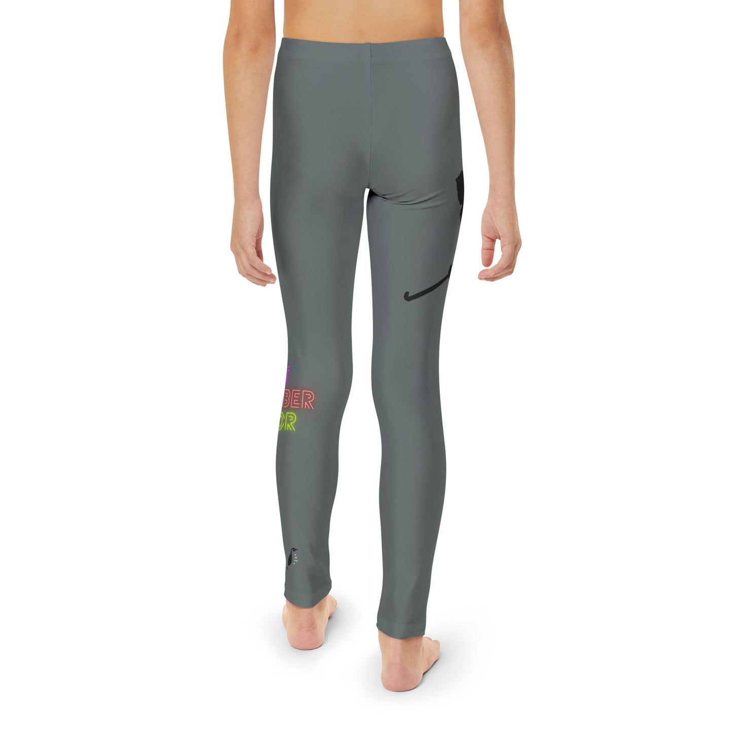 Youth Full-Length Leggings: Hockey Dark Grey