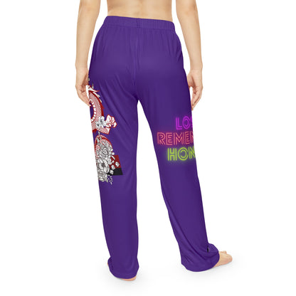 Women's Pajama Pants: Dragons Purple