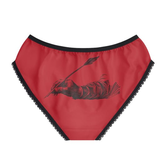 Women's Briefs: Writing Dark Red