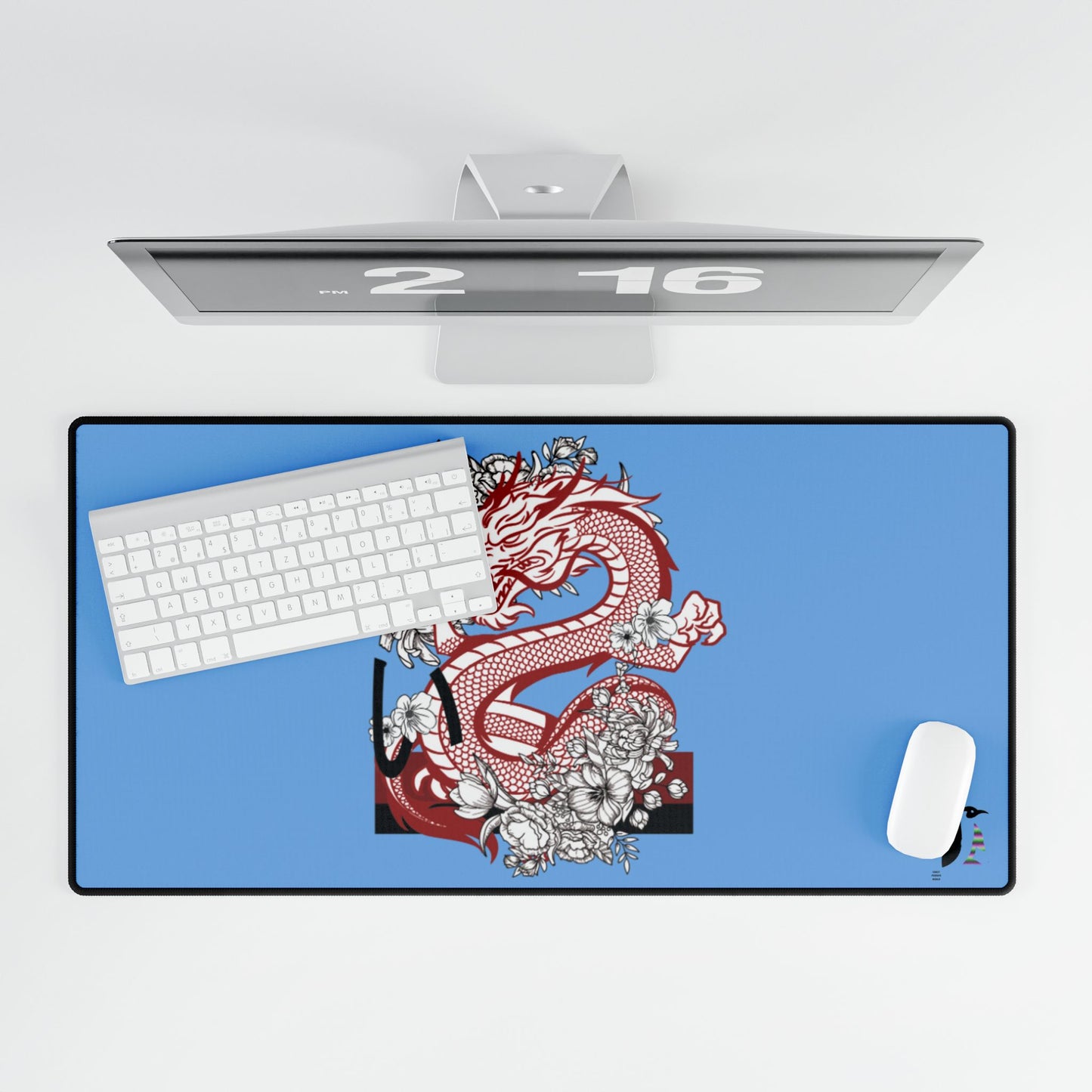 Desk Mats: Dragons Lite Blue