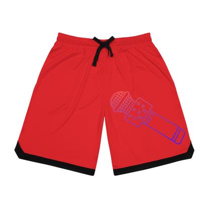 Basketball Rib Shorts: Music Red