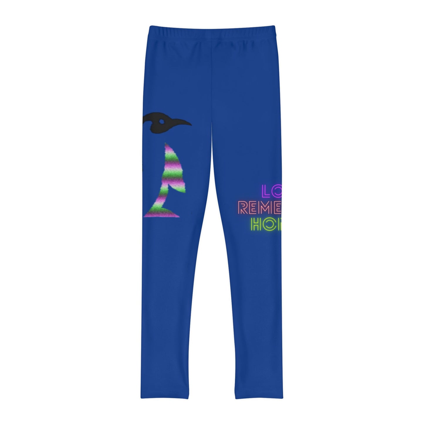 Youth Full-Length Leggings: Crazy Penguin World Logo Dark Blue