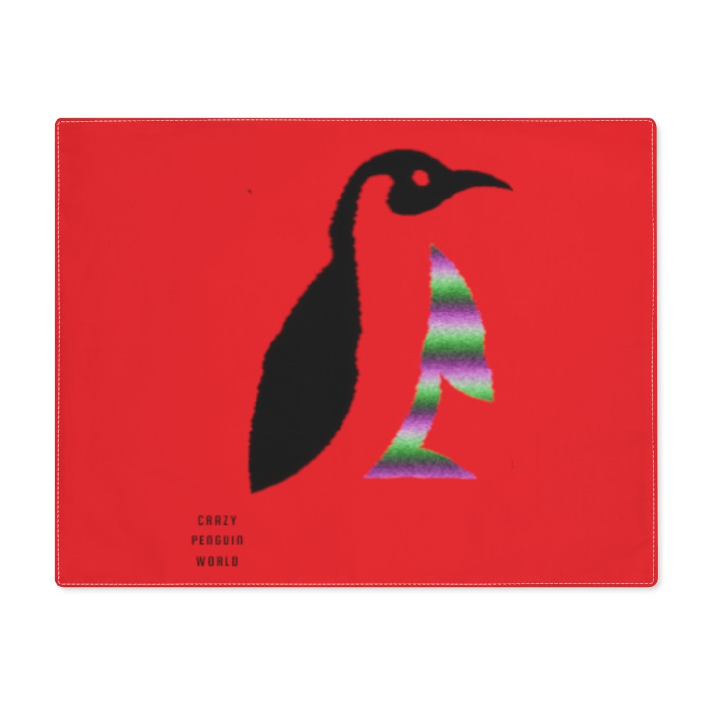 Placemat, 1pc: Crazy Penguin World Logo Red