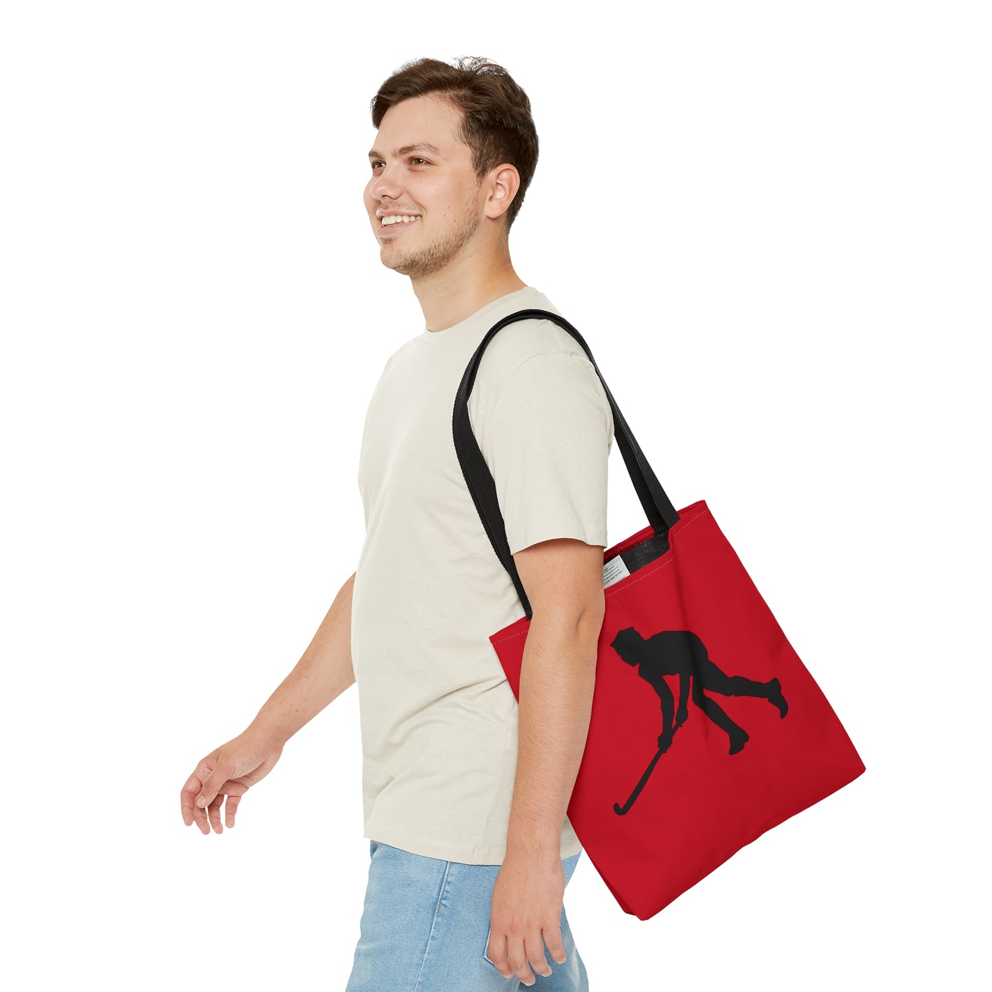 Tote Bag: Hockey Dark Red