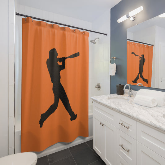 Shower Curtains: #1 Baseball Crusta