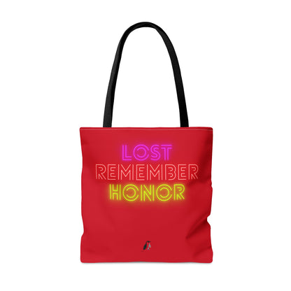 Tote Bag: Music Dark Red