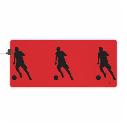 LED Gaming Mouse Pad: Soccer Red