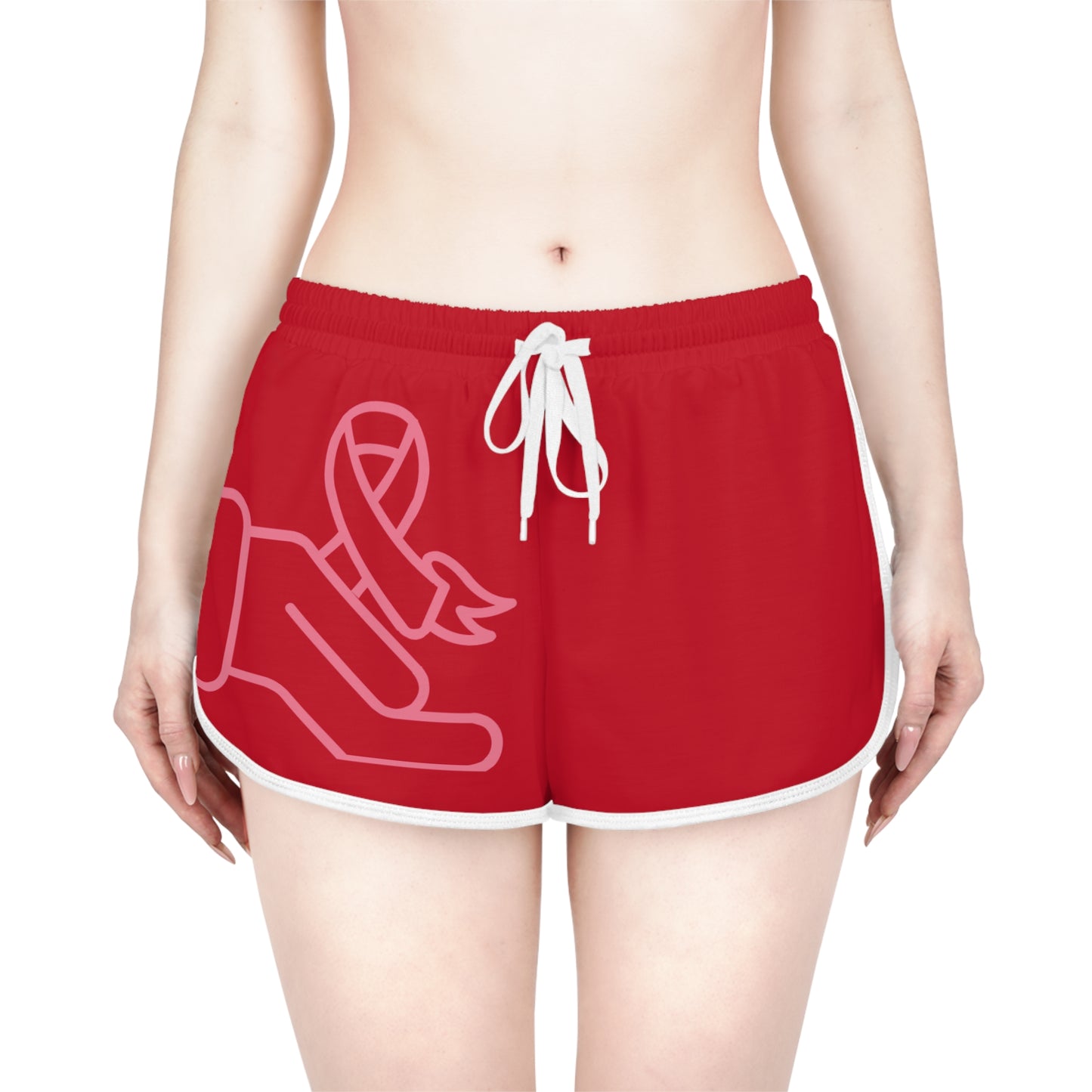 Women's Relaxed Shorts: Fight Cancer Dark Red