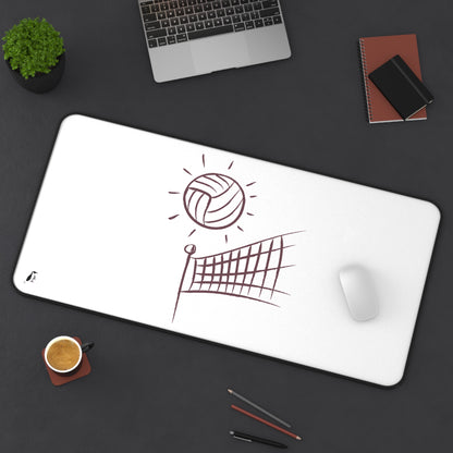 Desk Mat: Volleyball White