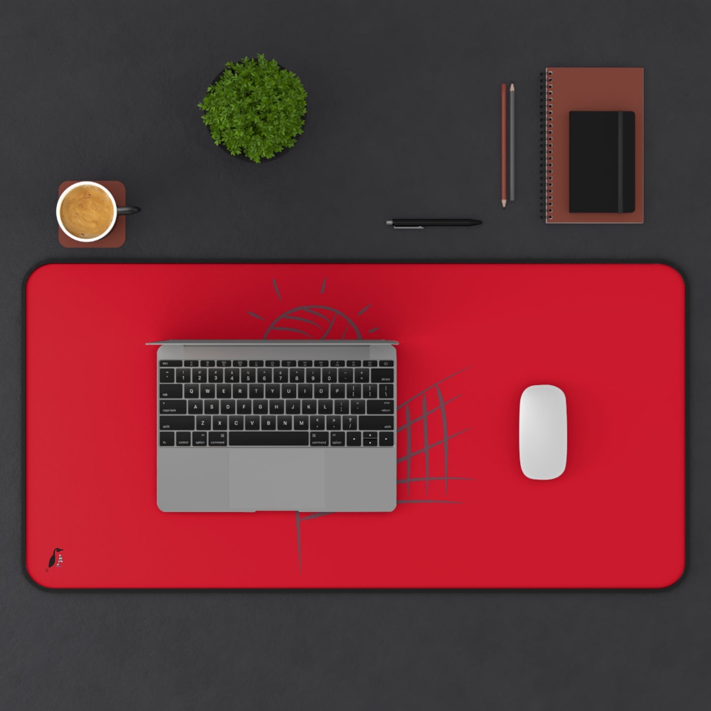 Desk Mat: Volleyball Dark Red