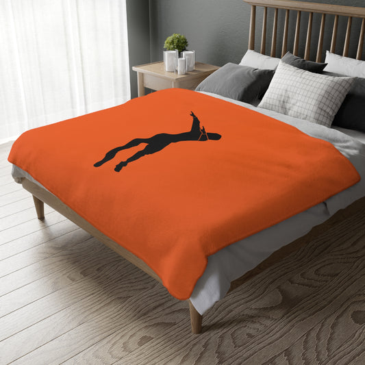 Velveteen Minky Blanket (Two-sided print): Dance Orange